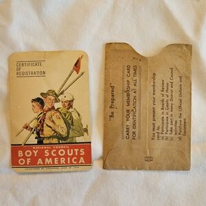Vintage Boy Scouts of America Certificate of Registration